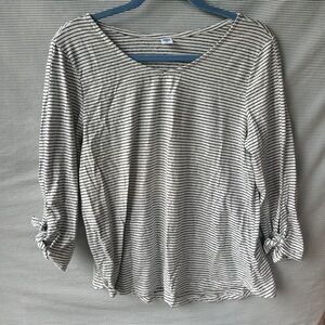 Old Navy Black and White Striped Long Sleeve Top